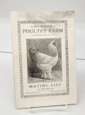 Riverdale Poultry Farm Mating List For 1921