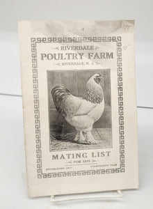 Riverdale Poultry Farm Mating List For 1921