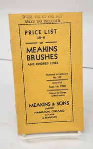 Price List 10-A of Meakins Brushes and Kindred Lines