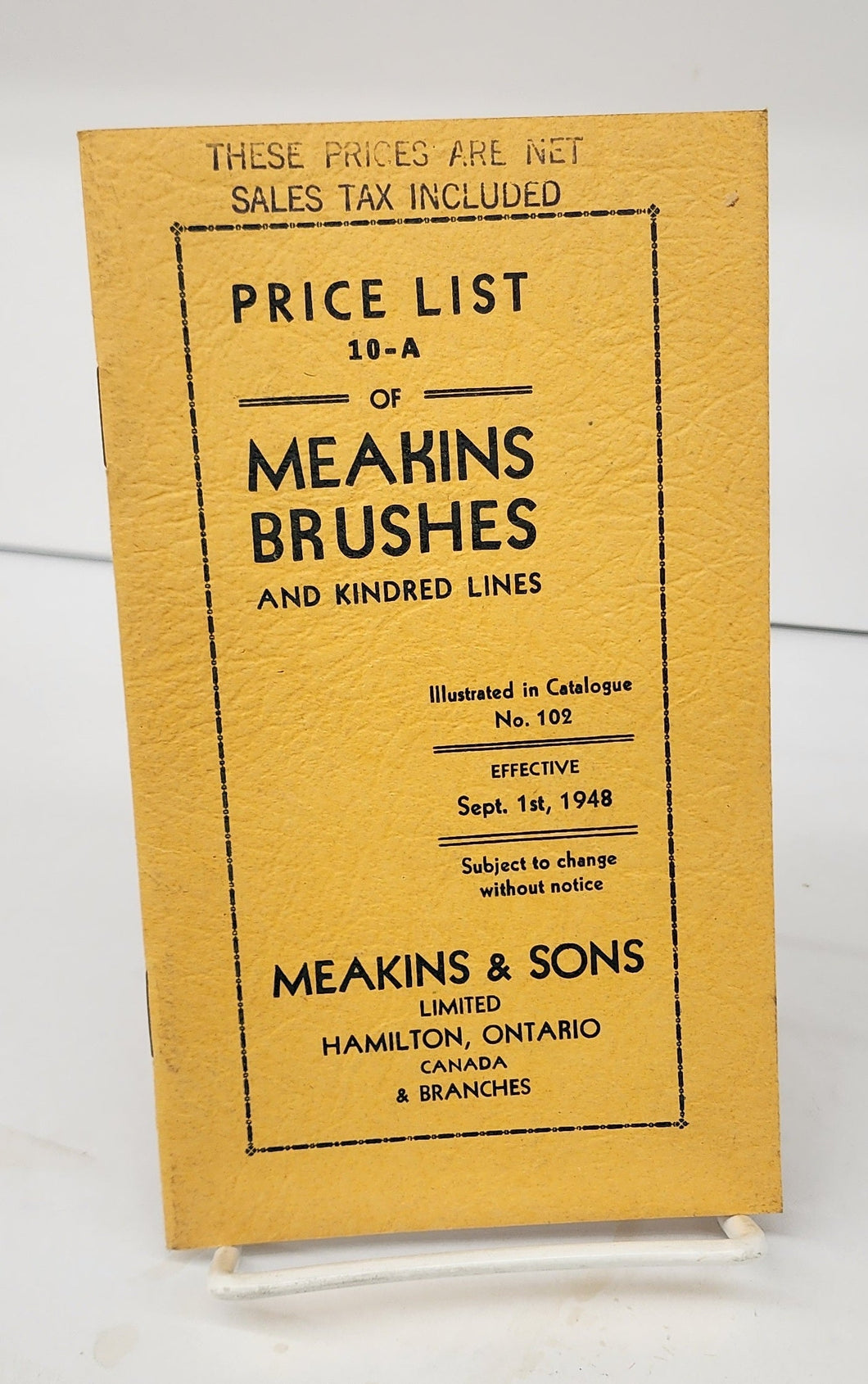 Price List 10-A of Meakins Brushes and Kindred Lines