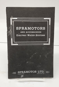 Spramotors and Accessories: Electric Water Systems catalogue 1941