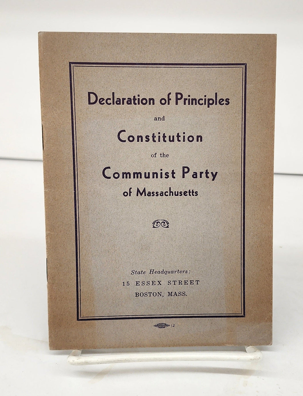 Declaration of Principles and Constitution of the Communist Party of Massachusetts