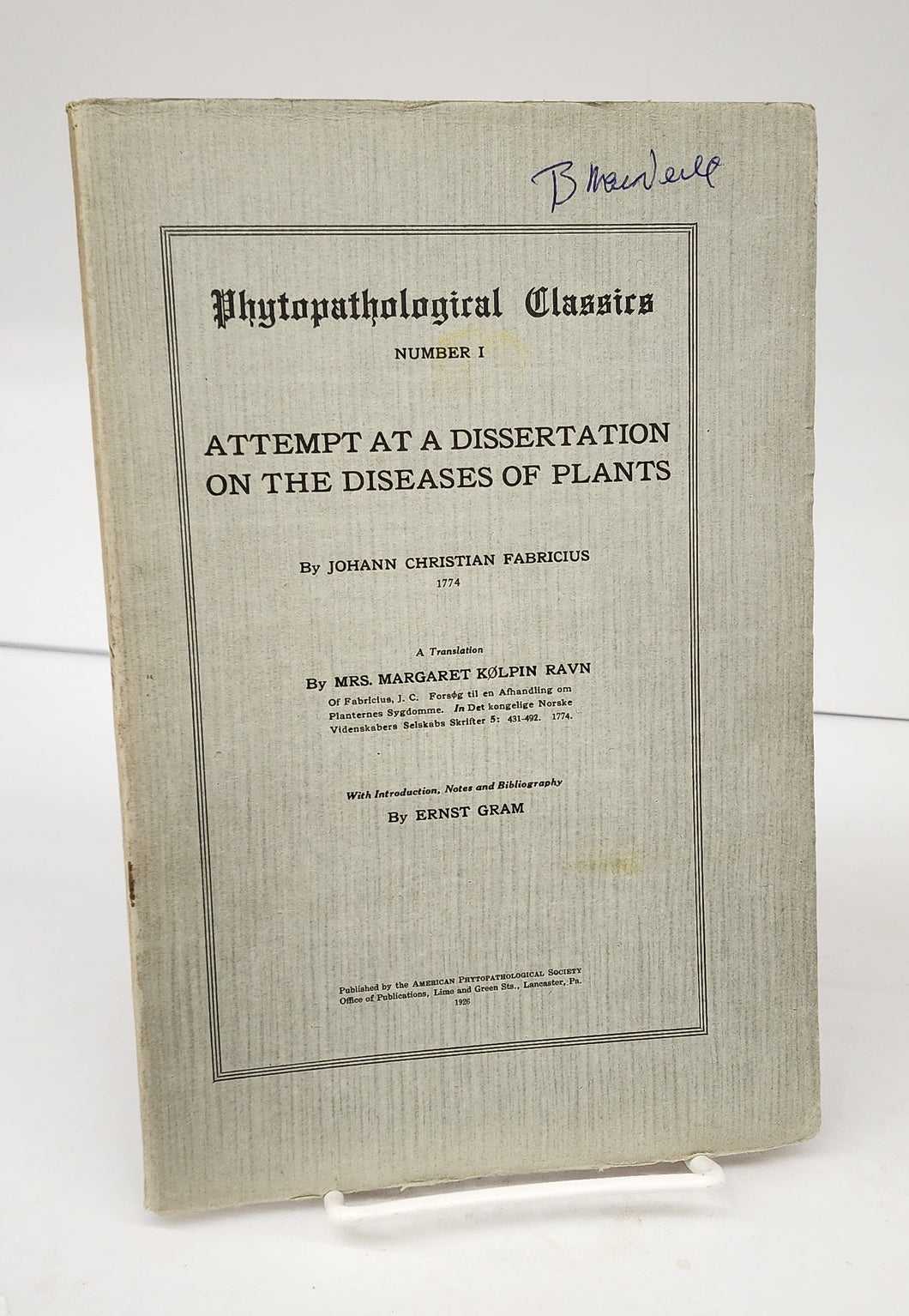 Attempt at a Dissertation on the Diseases of Plants