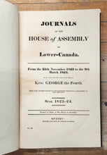 Journals of the House of Assembly of Lower-Canada. From the 25th November 1823 to the 9th March 1824.