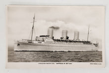 Photo postcard of the Canadian Pacific Empress of Britain