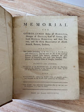Memorial for George-James Duke of Hamilton