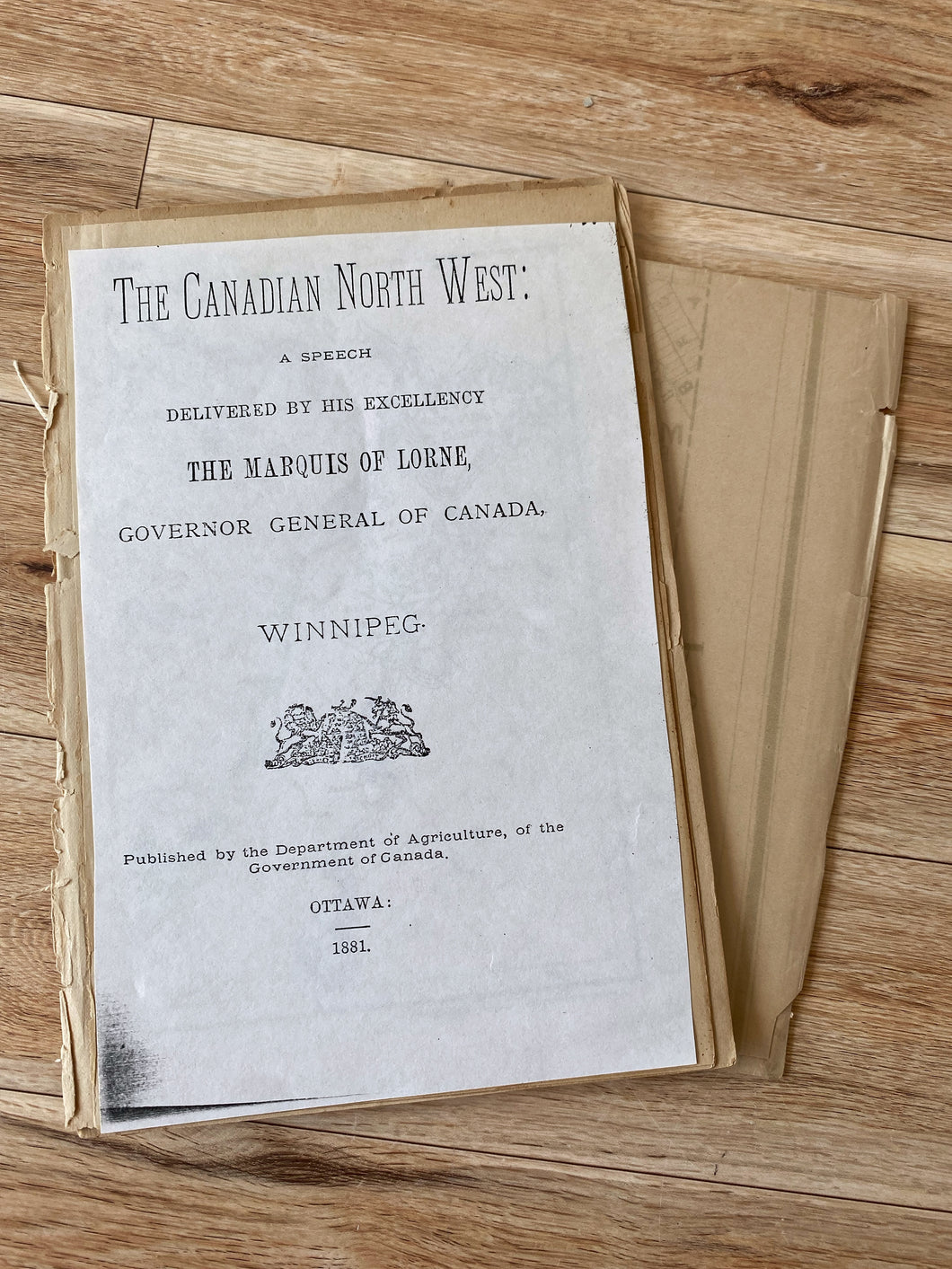 The Canadian Northwest: A Speech Delivered By His Excellency the Marquis of Lorne, Governor General of Canada, Winnipeg