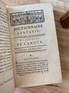 Dictionnaire portatif, contenant les anecdotes historiques de l'Amour, depuis le commencement du monde jusqu'à ce jour