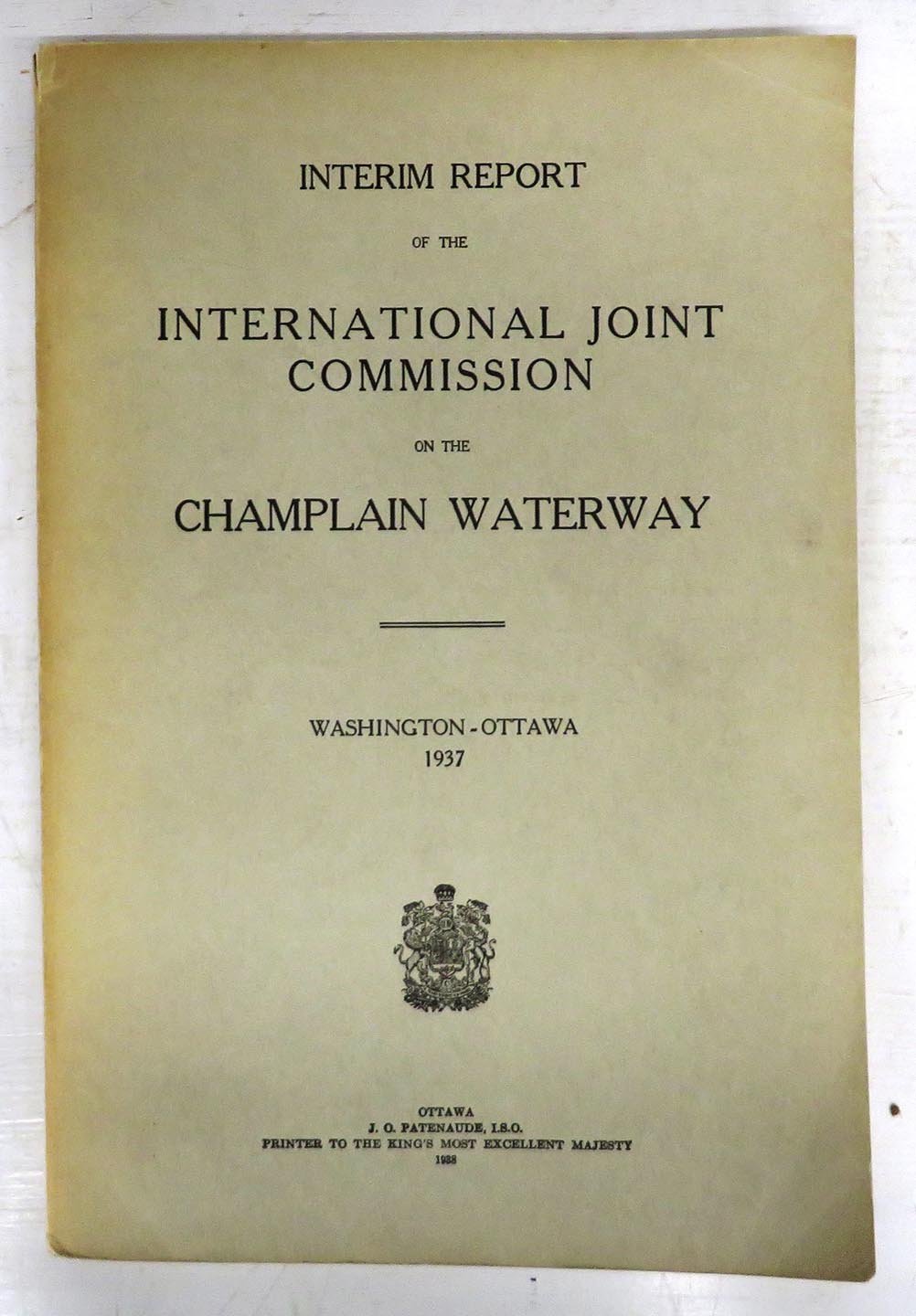 Interim Report of the International Joint Commission on the Champlain Waterway Washington - Ottawa, 1937
