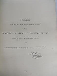 Facsimile of the Original Manuscript of The Book of Common Prayer