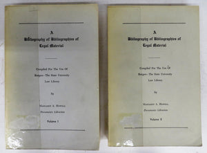 A Bibliography of Bibliographies of Legal Material. Volumes I & II