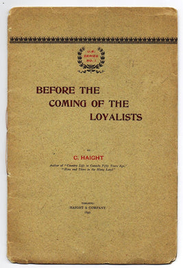 Before The Coming of the Loyalists