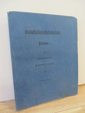 Poems MDCCCXXX. MDCCCXXXIII