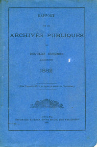 Rapport sur les Archives Publiques 1882