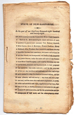 An Act to Incorporate the Connecticut River Canal Company