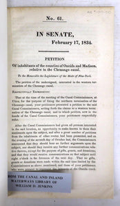 Petition of Inhabitants of the Counties of Oneida and Madison, Relative to the Chenango Canal