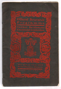 Official Souvenir Programme: Talbot Settlement Centennial Celebration, May 21st to 25th, 1903
