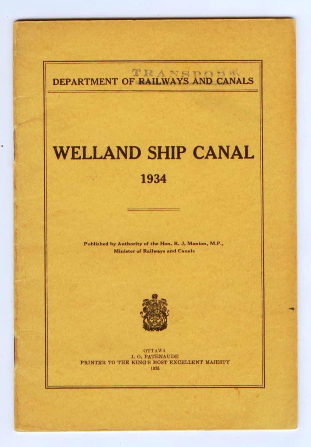 Welland Ship Canal 1934