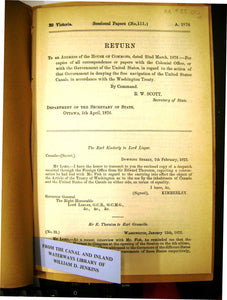 Correspondence regarding Treaty of Washington 1872-1876