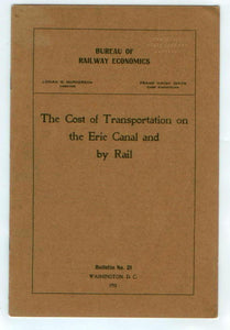 The Cost of Transportation on the Erie Canal and by Rail