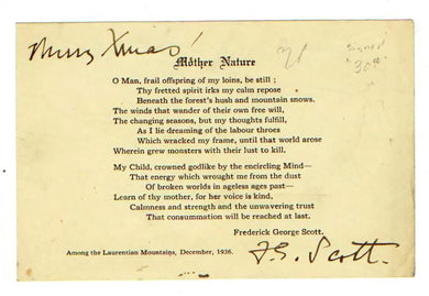 F. G. Scott Mother Nature Christmas card
