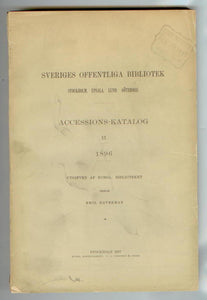 Sveriges Offentliga Bibliotek. Accessions-Katalog 11 1896