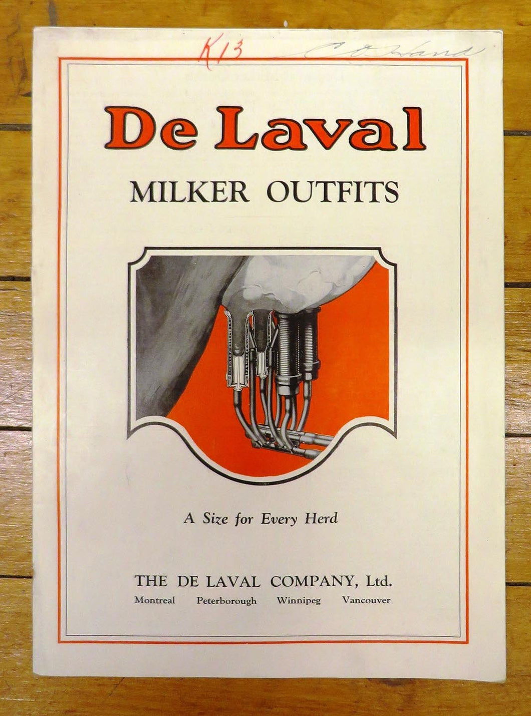 De Laval Milker Outfits catalogue