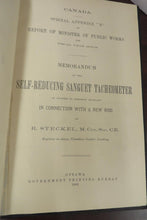 Memorandum on the Self-Reducing Sanguet Tacheometer as Adapted to Precision Levelling in Connection With a New Rod
