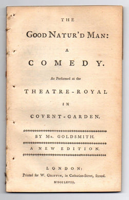 The Good Natur'd Man: A Comedy
