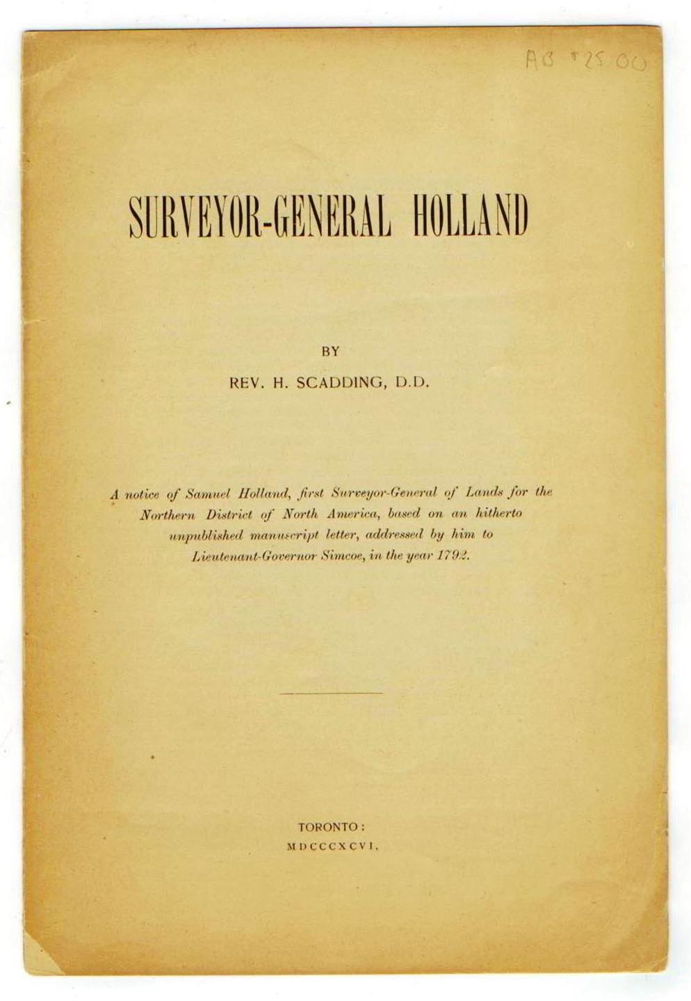Surveyor-General Holland