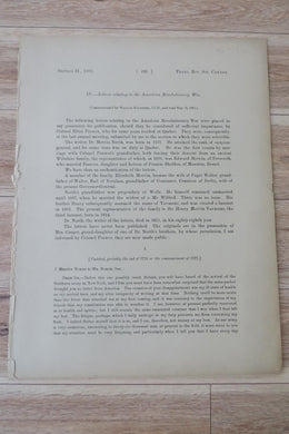 Letters Relating to the American Revolutionary War