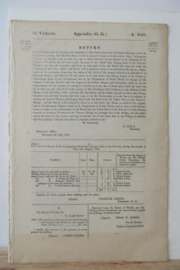 Appendix (G.G.) Return to an Address from The Legislative Assembly to his Excellency the Governor General, dated the 17th ultimo...