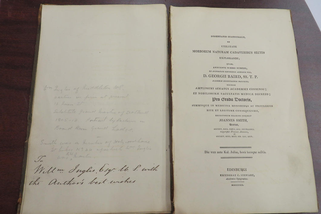 Dissertatio Inauguralis, de utilitate Morborum Naturam Cadaveribus Sectis Explorandi