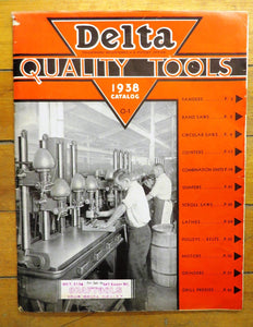 Delta Quality Tools 1938 Catalog O-1