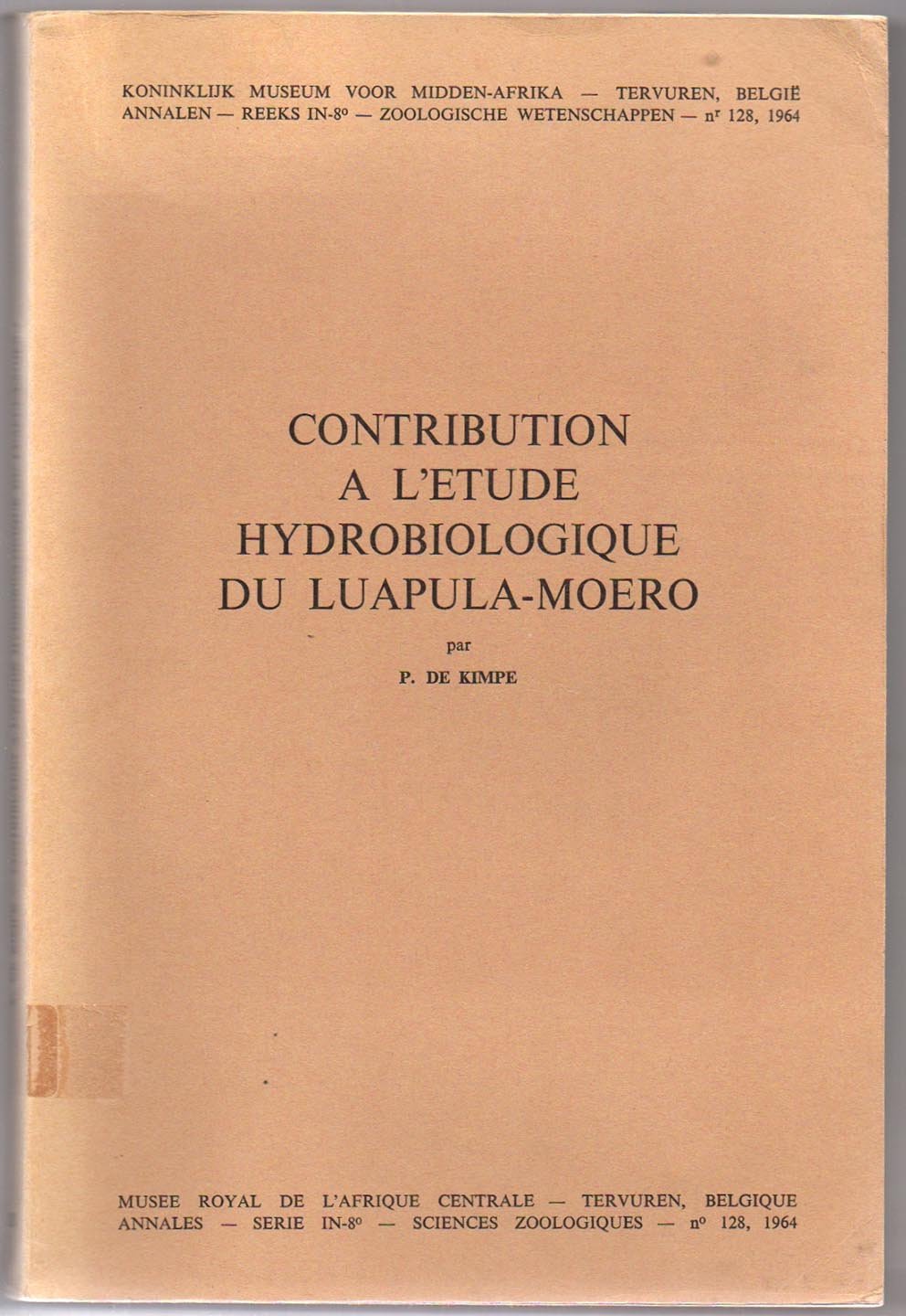 Contribution a L'Etude Hydrobiologique du Luapula-Moero