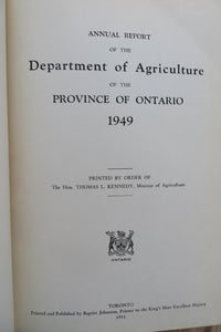 Annual Report of the Department of Agriculture of The Province of Ontario 1949