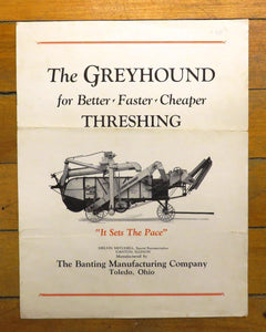 The Banting Greyhound thresher/separator catalogue