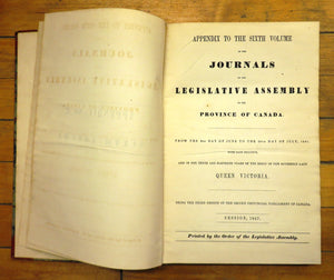 Appendix to the Sixth Volume of the Journals of the Legislative Assembly of the Province of Canada. Appendix, No 2. Session, 1847