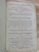 Dictionarium Britannicum: Or a more Compleat Universal Etymological English Dictionary Than any Extant