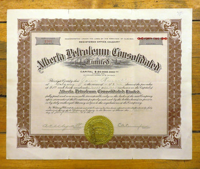 Alberta Petroleum Consolidated stock certificate