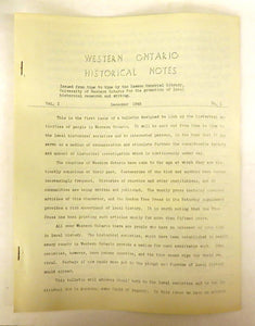 Western Ontario Historical Notes December 1942