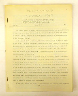 Western Ontario Historical Notes June 1946