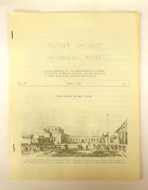 Western Ontario Historical Notes March 1948