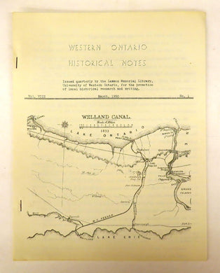 Western Ontario Historical Notes March 1950