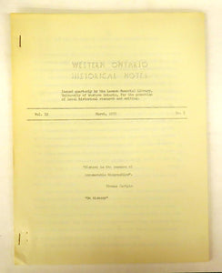 Western Ontario Historical Notes March 1951