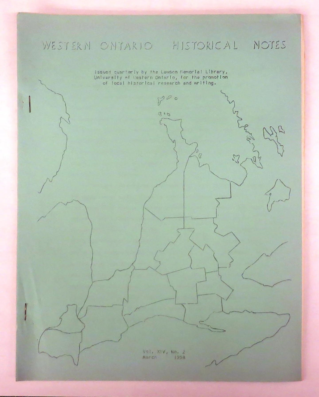 Western Ontario Historical Notes March 1958