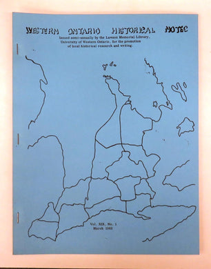Western Ontario Historical Notes March 1963