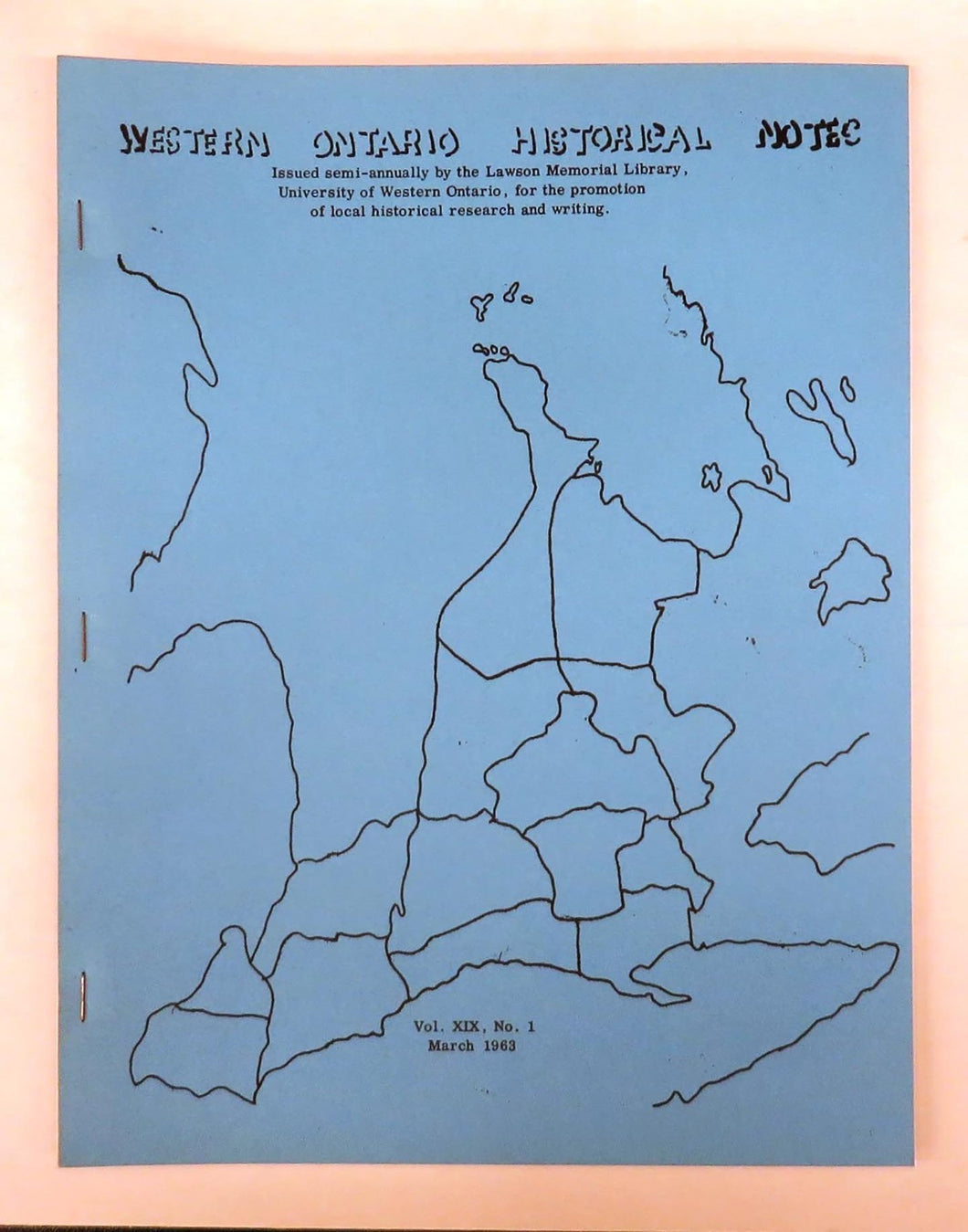 Western Ontario Historical Notes March 1963