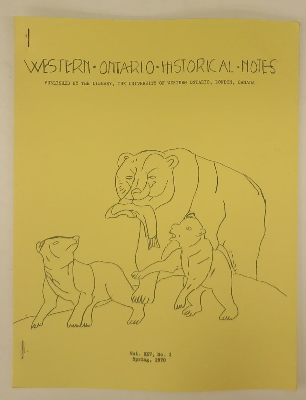 Western Ontario Historical Notes Spring 1970