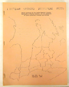 Western Ontario Historical Notes September 1960